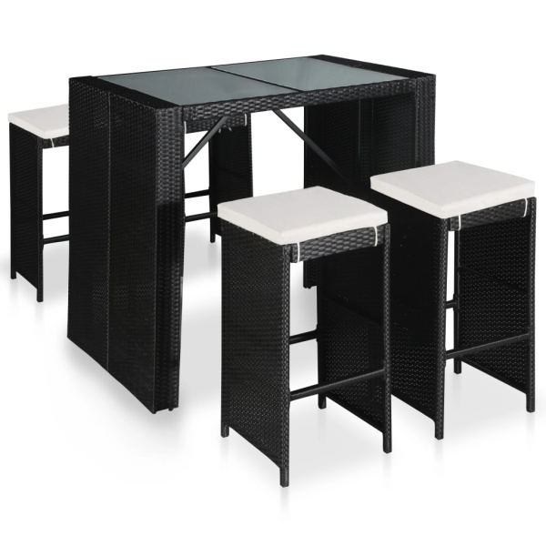 Set Mobilier De Exterior 5 Piese Poliratan Si Sticlă 43965